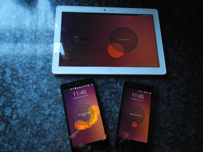 waynepaulward's tweet image. The Ubuntu BQ Family. M10 tablet, 4.5 phone and the HD5 phone #ubuntutablet #ubuntuphone