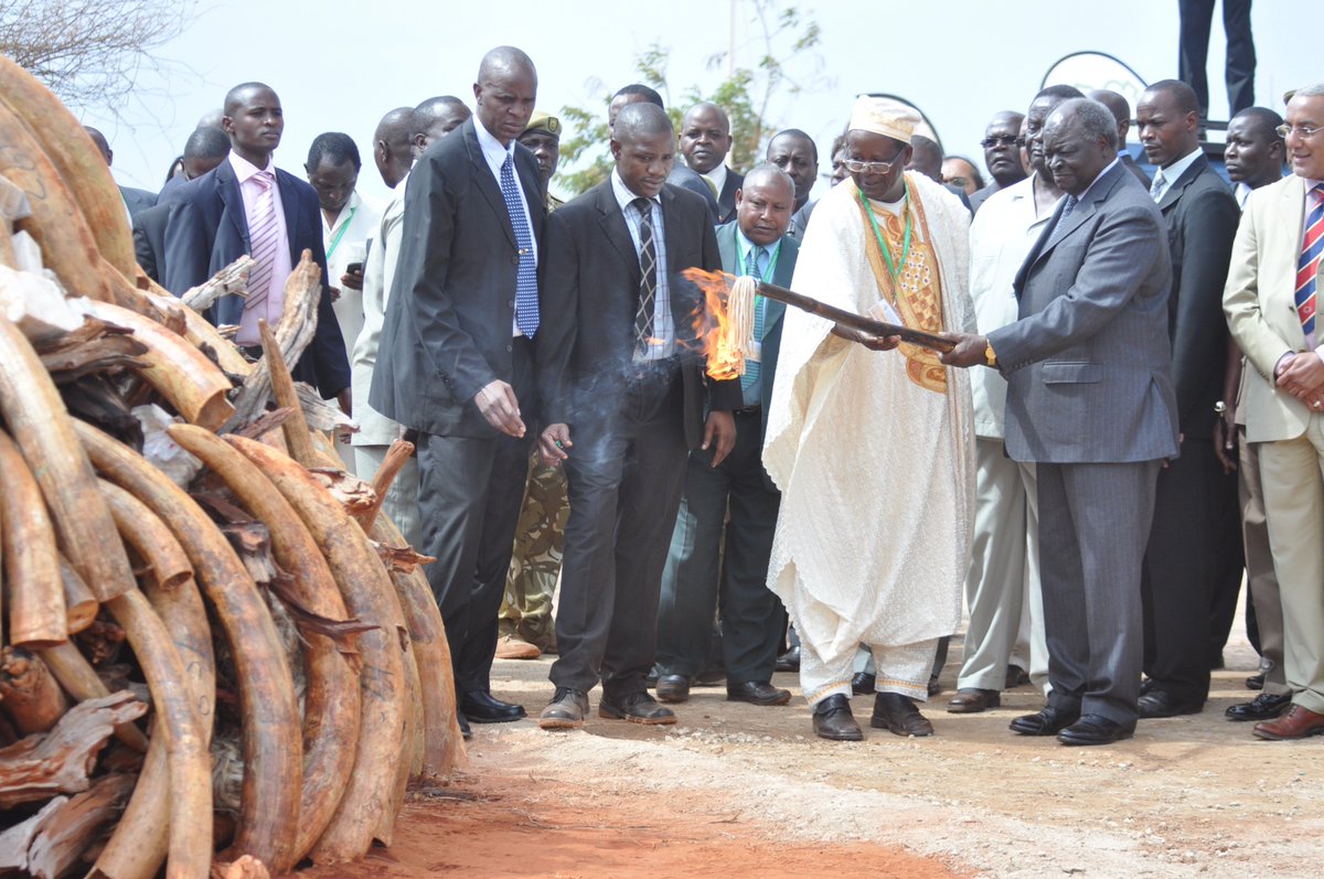 KWSKenya's tweet image. #Kenya believes that disposal by burning demonstrates that unless on live animals, they r worthless #WorthMoreAlive