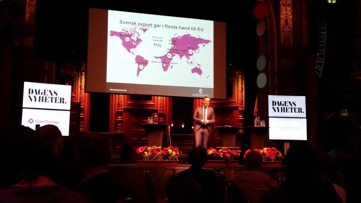 Mikael Damberg about focus and goals of Swedish export. #DNnyamarknader