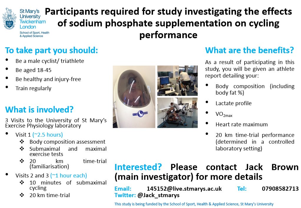 Please RT @SigmaSport Male cyclists (18-45) required for research study <a href="/YourStMarys/">St Mary's University</a>. Free LT &amp; VO2max testing!