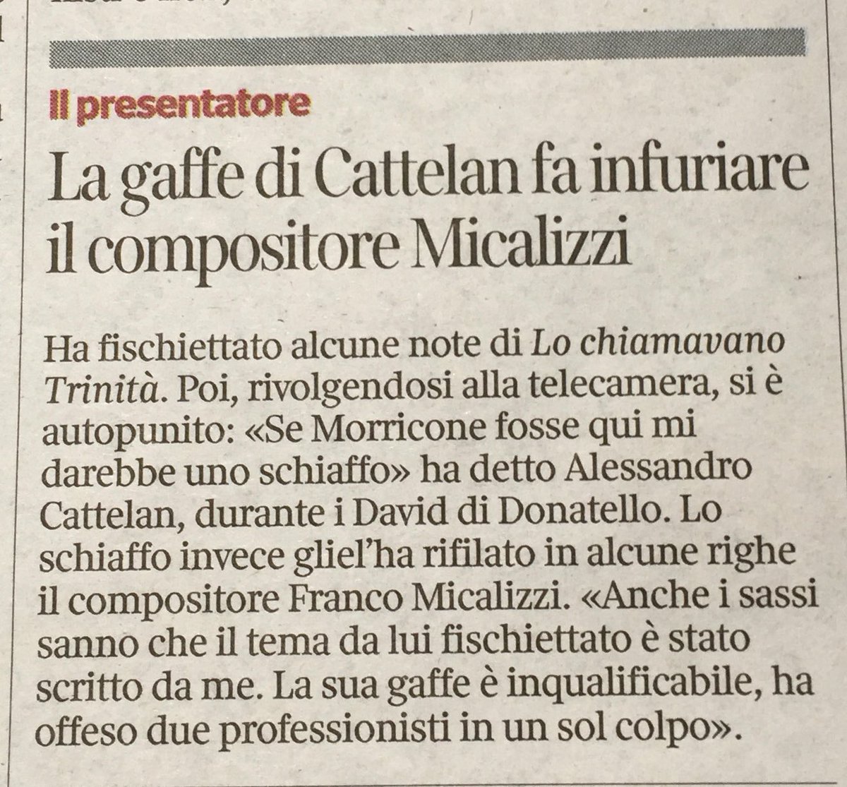 InfoTestata's tweet image. Che orrore ecco cosa succede gente non professionale ,infatti in sala calato il gelo :( mai più #cattelan #David2016