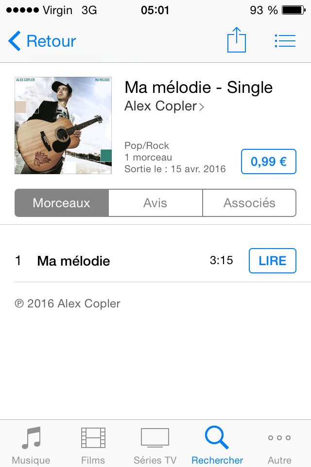 AlexCopler's tweet photo. #Single -MA MELODIE- Déjà disponible! https://t.co/CLCl7SqVZL