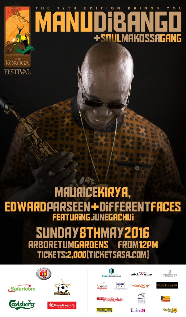 #DriveOut (@thejam984) on Twitter photo 8th May 2016 | <a href="/ManuDibango/">Manu Dibango</a> | <a href="/mauricekirya/">Maurice Kirya</a> | <a href="/ParseenMusic/">Edward Parseen</a> & Different Faces Band | <a href="/JuneGachui/">June Gachui</a> | #KorogaFestival 8th May 2016 | <a href="/ManuDibango/">Manu Dibango</a> | <a href="/mauricekirya/">Maurice Kirya</a> | <a href="/ParseenMusic/">Edward Parseen</a> & Different Faces Band | <a href="/JuneGachui/">June Gachui</a> | #KorogaFestival