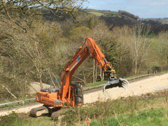 An early and sunny start today at the developing #Newtownbypass #Powys #NorthWales