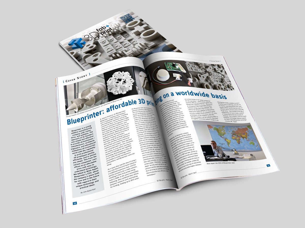 3dfabprint's tweet photo. The 3D fab+print April 2016 issue is in! Featuring the Cover Story of @BluePrinter3d 
Info: https://t.co/REgWQk66js https://t.co/aIY2liAb9u