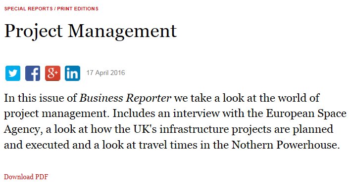 APMProjectMgmt's tweet image. Download your copy of the Sunday @Telegraph project management report: bit.ly/26evkNt #pmot #apmweb