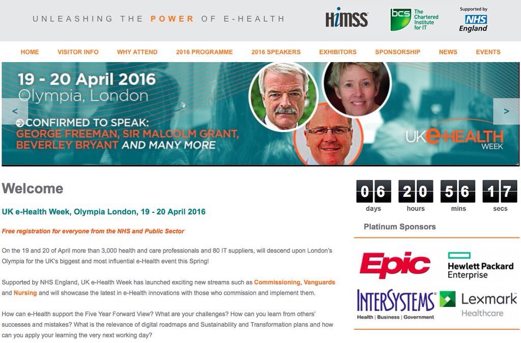 MPGeorgeFreeman's tweet image. Watch this space for some imp announcements about next steps for Digital NHS @NHSEngland @NHSEnglandMedia #EHWK16