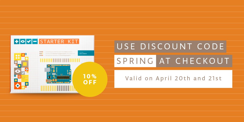 arduino's tweet image. Enjoy 10% off on #Arduino and #Genuino Starter Kit ! Click now store.arduino.cc/product/GKX000… #Arduinocc #Discount