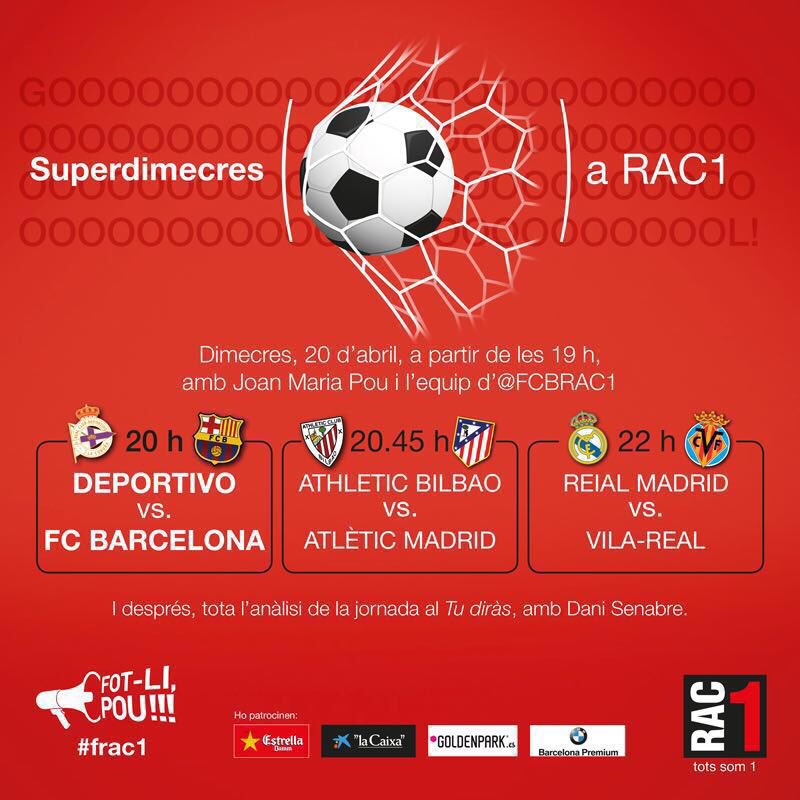 albertbassas's tweet photo. A @EsportsRAC1 avui viurem una gran jornada!! Veurem si els resultats acompanyen.. #superdimecres #frac1 https://t.co/zxpYIaixAv