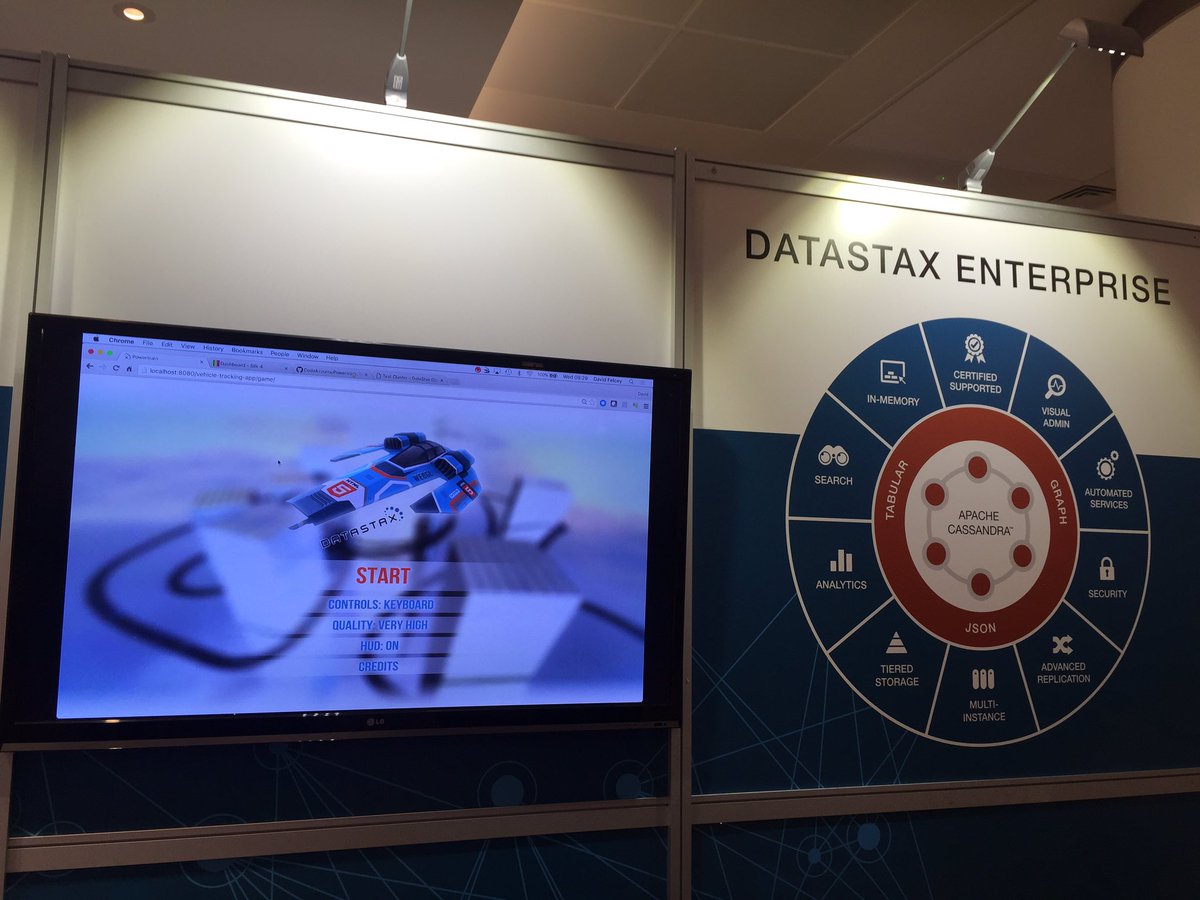 TimV1n's tweet photo. Come and play our vehicle tracking IOT game at #DataStaxSummit data ingested and analysed in DSE https://t.co/AwxovDxPXs