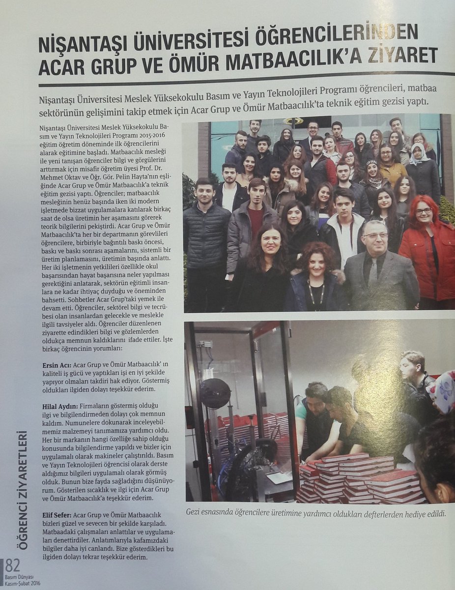 plnsahin's tweet photo. Nişantaşı  Üniversitesi Öğrencilerinden Acar Grup ve Ömür Matbaacılık'a Ziyaret  @NisantasiEdu https://t.co/ieR4Qm1rFV