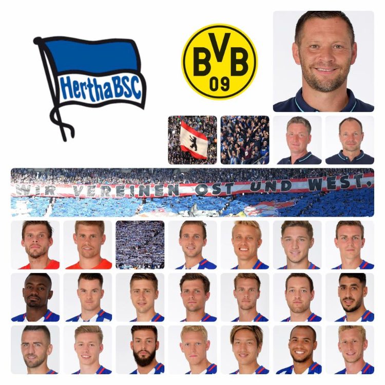 HerthaBSC_EN's tweet photo. Our squad to face @BVB. The fans are the 12th man #BSCBVB #ForBerlin https://t.co/4jTQB7EgCW