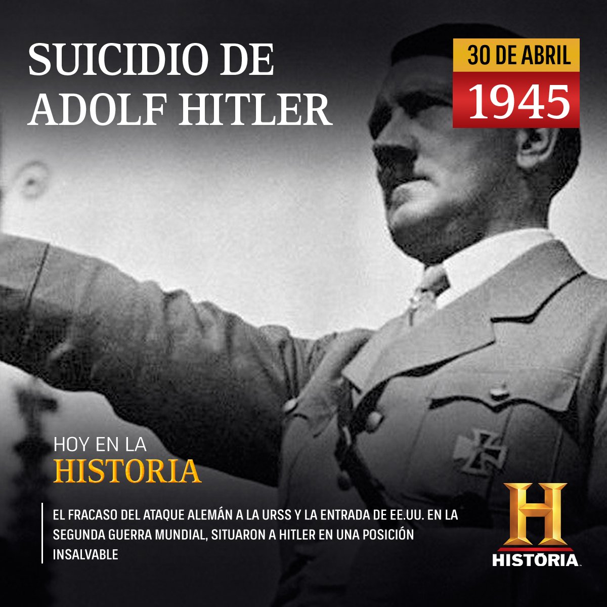 Canal HISTORIA on Twitter: "30 de abril de 1945 Suicidio de Adolf Hitler  Lee toda la efeméride: https://t.co/2qqeFQCAu3 https://t.co/uyTYneS5hf" /  Twitter