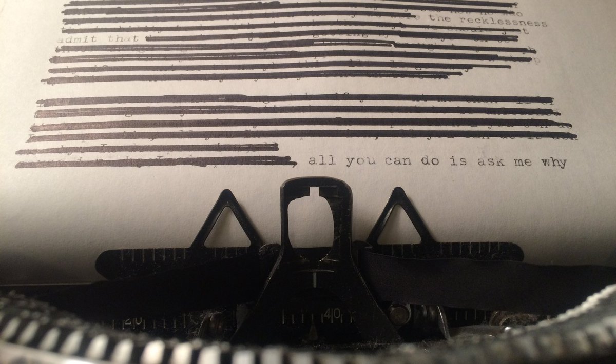 typewreck's tweet image. Redacted #typeart #typewriter