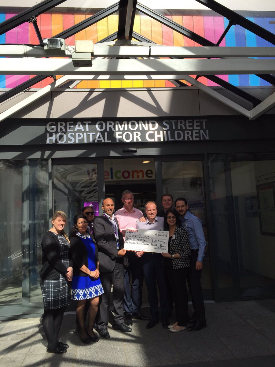 Proud day for Tesco London Convienence team raised £130,000 for GOSH <a href="/martintsmith/">Martin Smith</a> <a href="/TJ_Hgt/">Tony Hoggett</a> <a href="/r8chjones/">Rachel Jones</a> @aandasmum