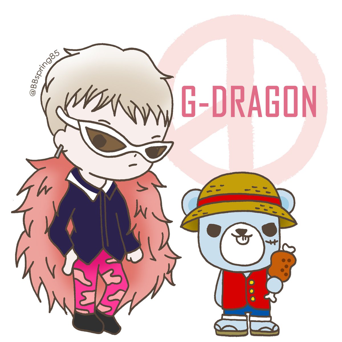 Spring Sur Twitter Bigbang気紛れイラストpart197 Doflamingo Bigbang Fanart Gd Gdragon Jiyong Bigbang Art