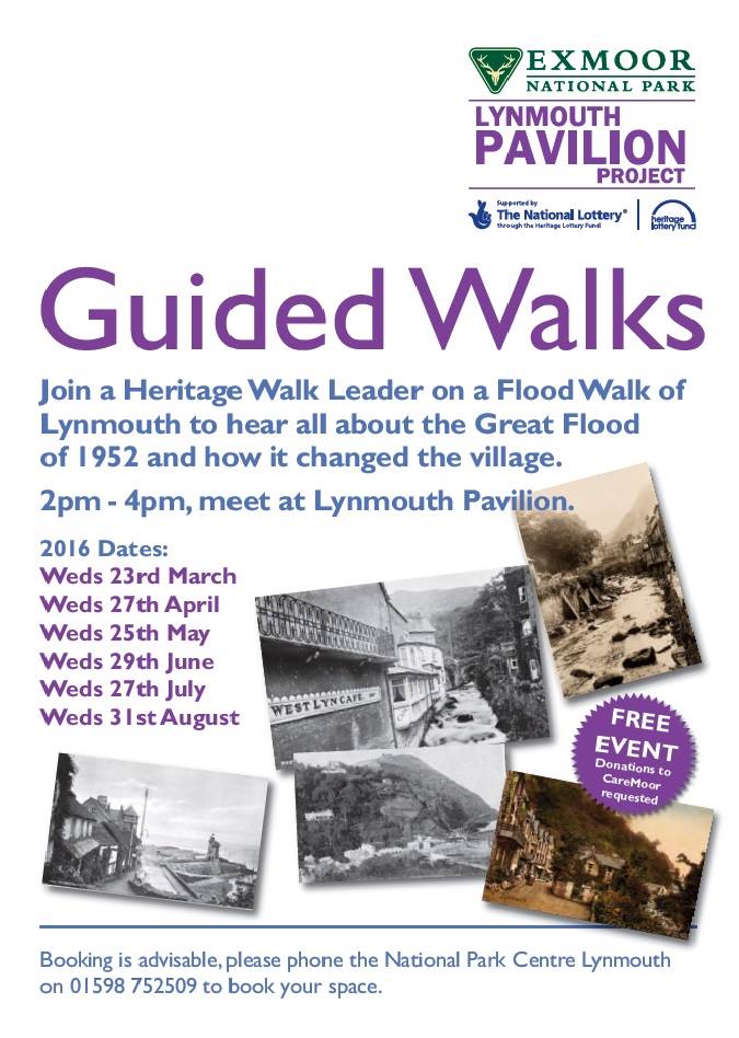 LPavilion's tweet photo. Join a Heritage Champion on a Lynmouth Flood Walk April 27th at 2pm #Exmoor Call @LynmouthENPA 01598 752509 to book https://t.co/hJuFhGMCJW