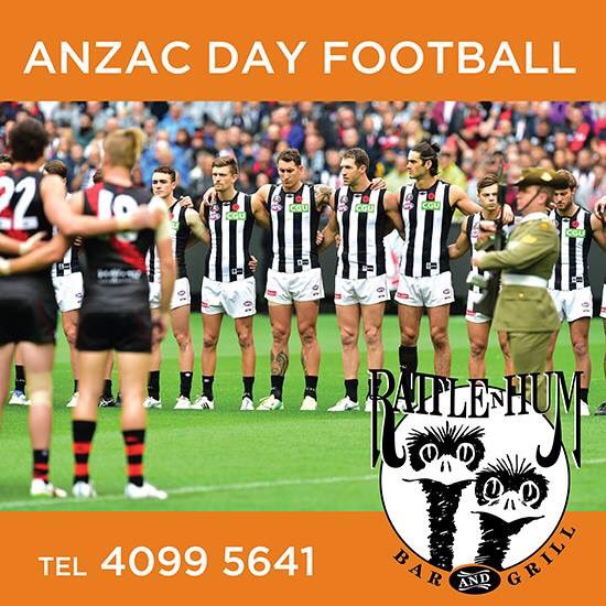 RattlenHumBar's tweet photo. Watch the footy Monday live and Loud at Rattle #cairns and #port #ANZACDay https://t.co/gLxaAVzm3E