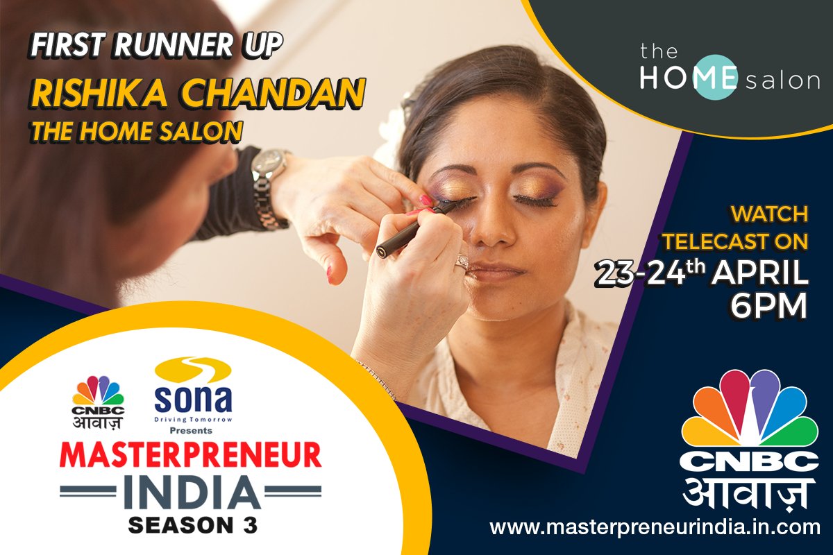 master_preneur's tweet photo. To know more about The Home Salon, watch the telecast on 23rd&amp;24th April at 6 pm only on @CNBC_Awaaz #masterpreneur https://t.co/HRi9Q1xxZC
