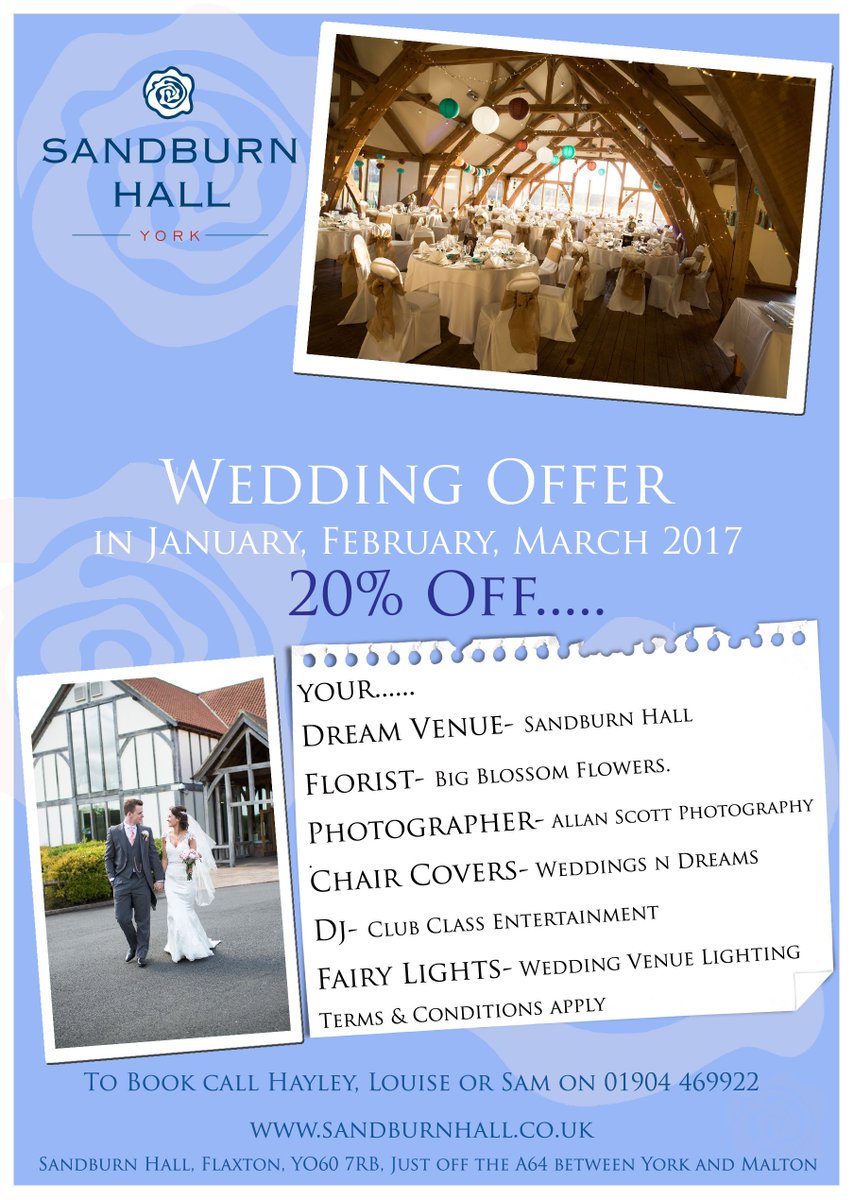 We are working with some great suppliers for our latest 2017 offer, contact us for more details! #weddinghour #york