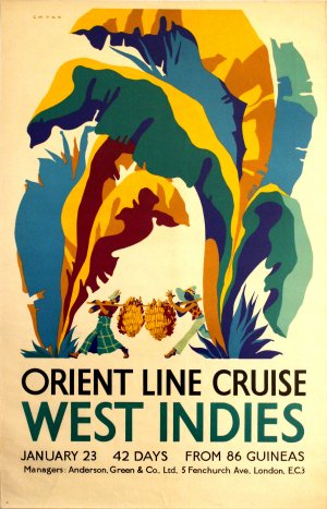 AntikBar's tweet photo. Original vintage poster of the day: #OrientLine Cruise #WestIndies
https://t.co/3S7pbHJQAH #BananaDay #VintagePoster https://t.co/4UCoqb6dUH