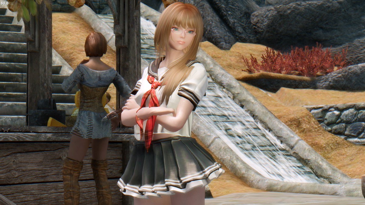 ヨツオさんmk En Twitter 遅くなりましたが Skyrim制服modの更新が完了しました ボディの重量変更に対応し 胸などの増量が可能となりました Skyrim T Co Mfxhppg6p2 Dlpass Seihuku