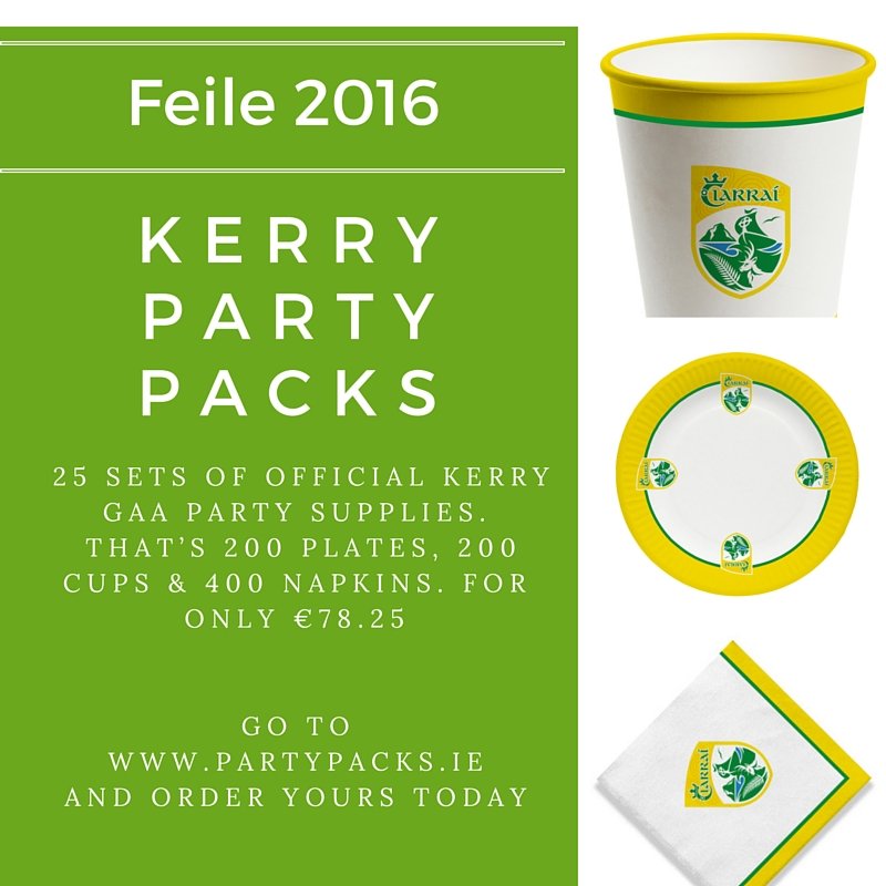 Competition TIME:  RT this post to enter &amp; win 2 Sets of Kerry GAA ParyPacks partypacks.ie  #kerry #GAA