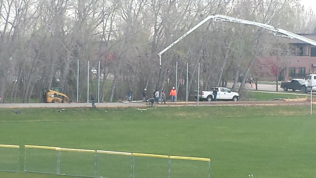 Pouring concrete for new mounds and cages!! # pathways baseball #TCS