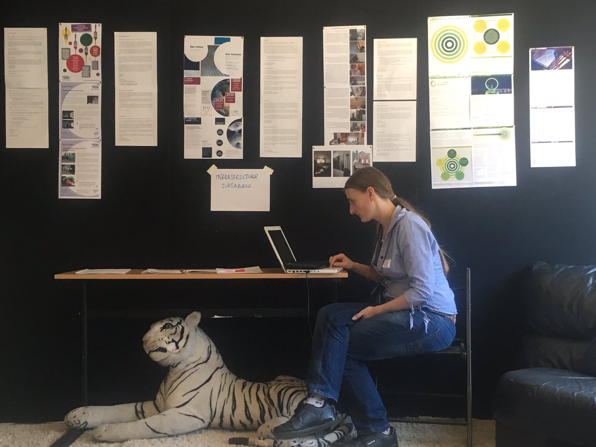 hivedalston's tweet photo. Lisa manning our London re-use database - don't mind the white tiger in the room. #newsystems #RespaceLondon @LWARB https://t.co/qLpj2bKqn5