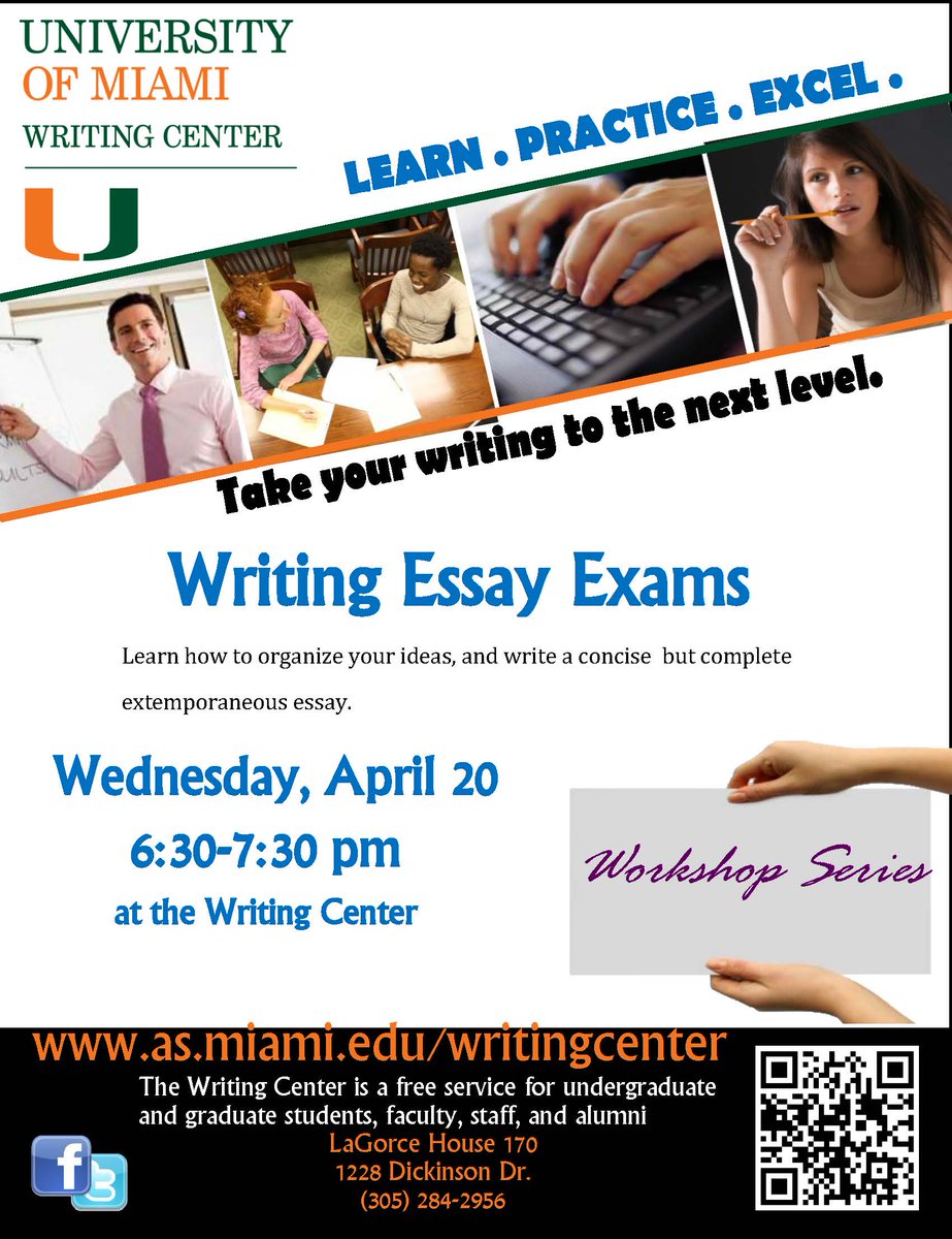 UMWritingCenter's tweet image. Have to write an essay for an exam? We can help! Our workshop tonight covers best strategies for writing that essay!