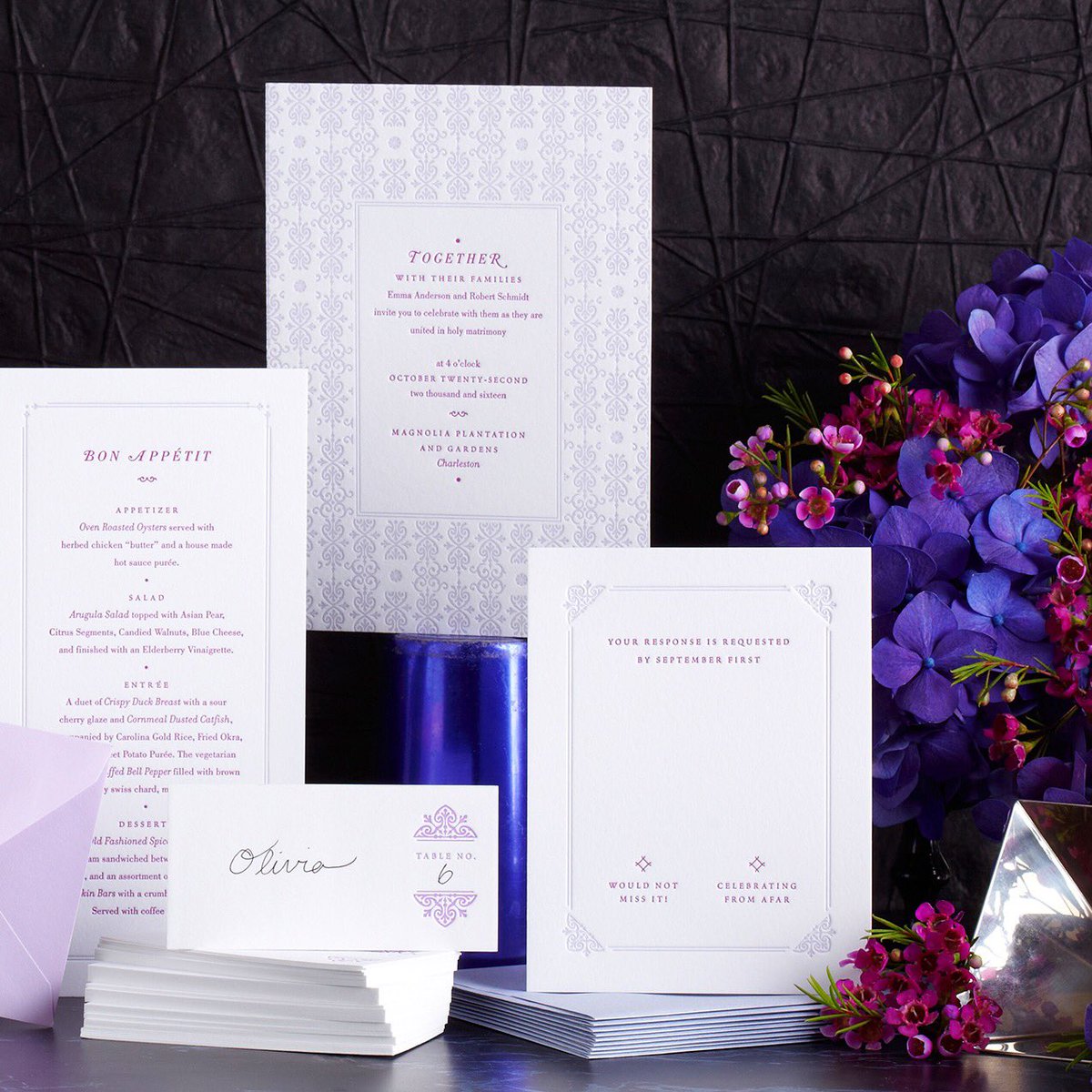 yulingdesigns's tweet photo. My Emma Collection. #wedding #stationery #paper #purple #violet #yulingdesigns #YDcollections #custom #design https://t.co/kqoTm2veTA