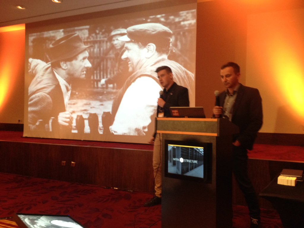 mrdoro's tweet image. @vJZielinski and SStanek on the stage, talks about differences between Vmware and hyper-v #infraxstructure