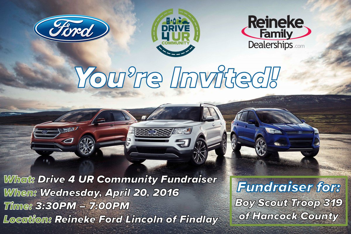 ReinekeFamily's tweet photo. TODAY @ 3:30PM! #Drive4URCommunity event supporting Boy Scout Troop 319 of Hancock Cty! #Reineke #FindlayOH @D4URC https://t.co/eDgefvgTm4