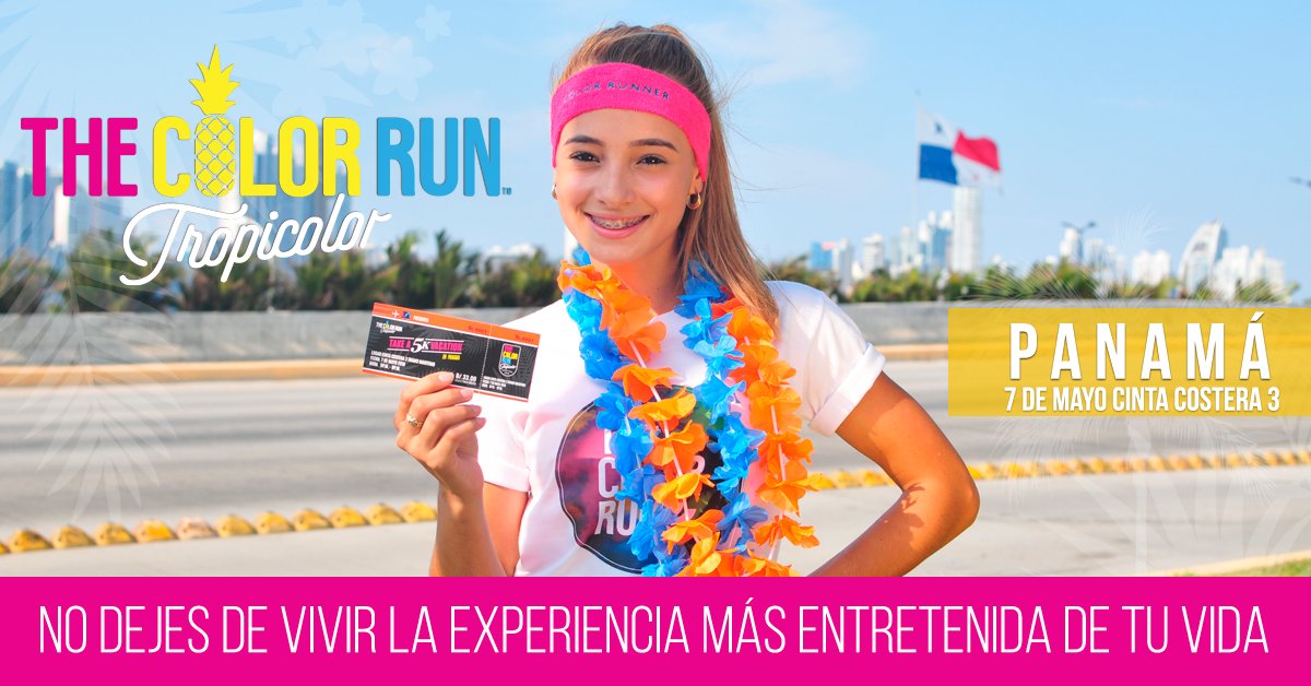 TheColorRunPty's tweet photo. No dejes de vivir la experiencia más entretenida de tu vida en #TheColorRun a beneficio de Fundación Los Gladiadores https://t.co/kngRQbFlWH
