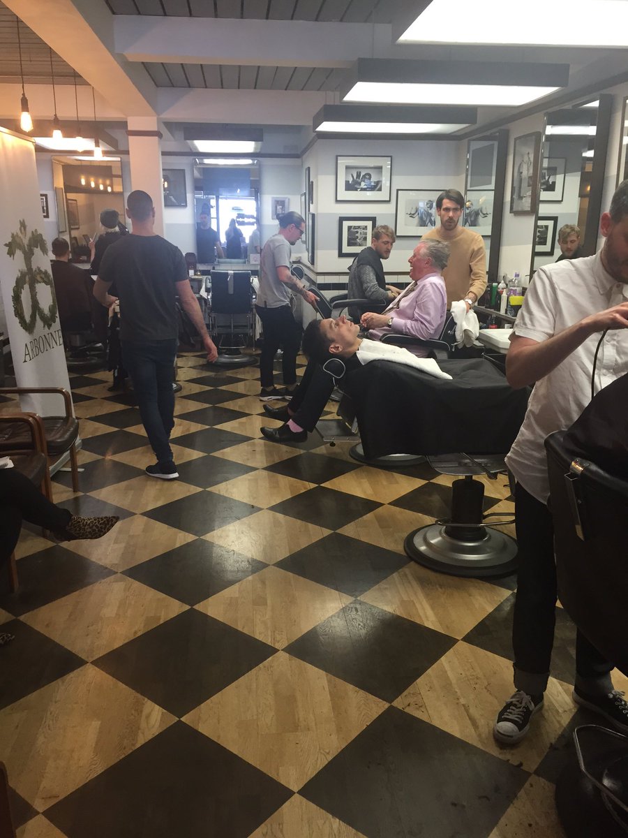 RefreshPR's tweet photo. We've got a full house @SharpsBarbers @UK_Arbonne #RE9ForMen https://t.co/ZszUJLZV1x