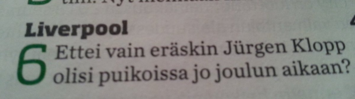 a_raunio's tweet photo. Selasin @USanomat #Valioliiga-liitettä: aika hyvinhän @eerolaurila arvioi #Liverpoolin saagan #jalkapallo #Klopp https://t.co/kjJAlNM4Kt