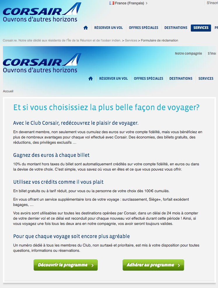 widmann's tweet photo. @CorsairFr Deux essais avec Chrome et Safari, même résultat : voici la page après avoir cliqué sur le bouton https://t.co/l9oah4xy7h
