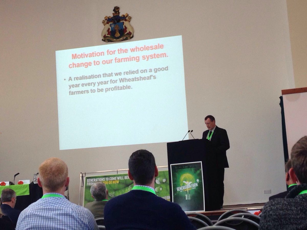 NSF_Agriculture's tweet photo. Nuffield Scholar &amp; @FarmersWeekly Arable farmer of the year 2015 David Miller addressing attendees #generationfarm https://t.co/PyeoTqTHRK