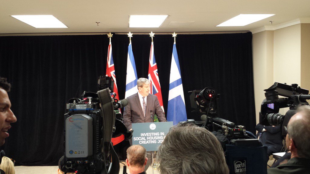 Glen4Climate's tweet photo. Announcing nearly $43m for social housing retrofits in Toronto w @TedMcMeekin and @JohnTory https://t.co/uvcdWrXuHm