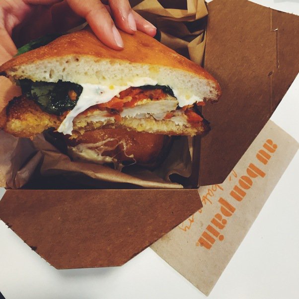 AuBonPain's tweet photo. Get over the hump with our melty, meaty Oven-Hot Chicken Margherita Sandwich before it makes an exit! https://t.co/zXX2MfHsn5