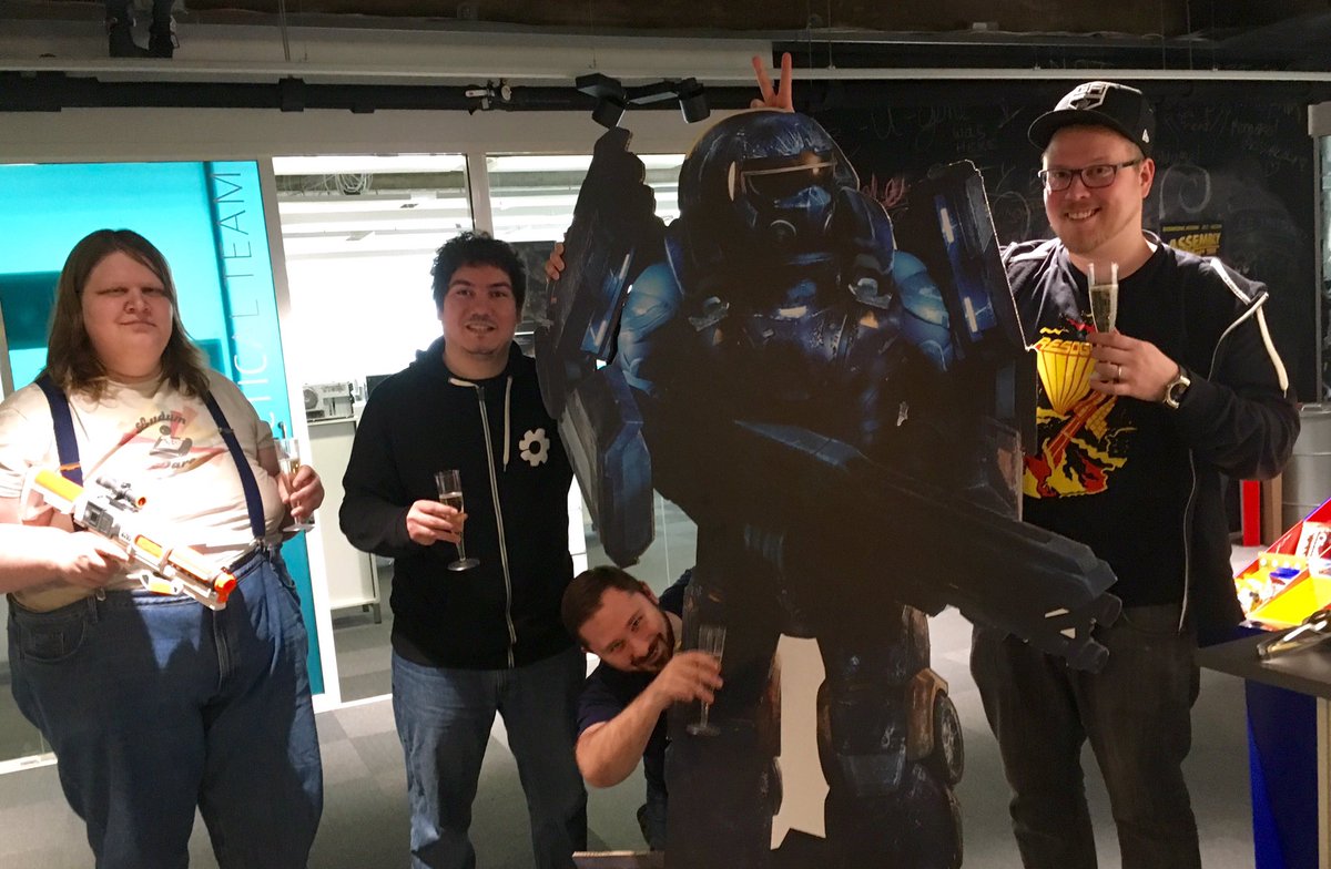 Housemarque's tweet photo. #Alienation is done and ready to invade your PS4 on April 26th 😊 It's finally cake time! https://t.co/ZOj1GzPBv2