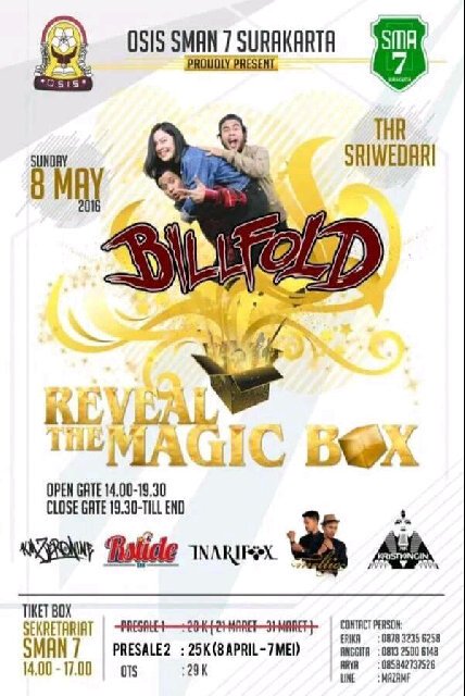 SaveIndie's tweet photo. REVEAL THE MAGIC BOX | 08/05/16 | THR SRIWEDARI W/ @billfoldx @inarifoxmusic @kmzeronine @R_slide INFO @OSIS7Jaya https://t.co/WayWPL3lat