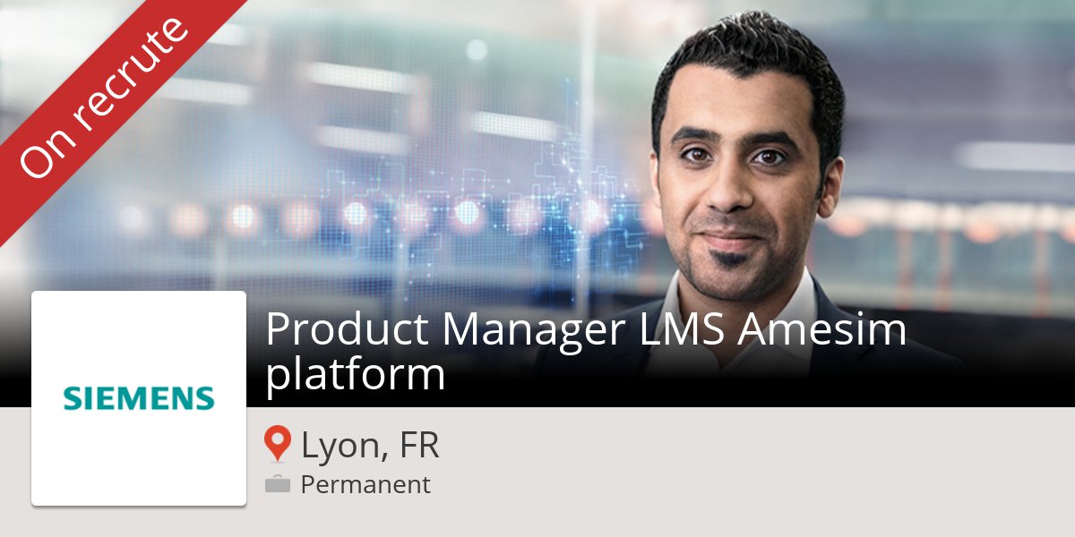 SiemensCareers's tweet photo. Apply now to work for #Siemens as #Product Manager LMS Amesim #platform! (#LyonFR) #job https://t.co/tiYjgNl7ZK https://t.co/LImFpMHxT9