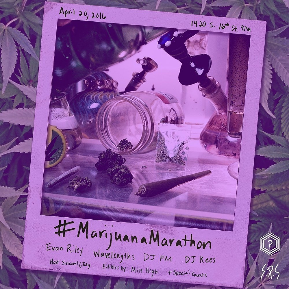 WhatScene's tweet photo. Happy #420 \?/ It's lit tonight at #MarijuanaMarathon!
9pm // @southphillysauna 1420 S 16th St // #WhatScene https://t.co/4AZTrZvHc6
