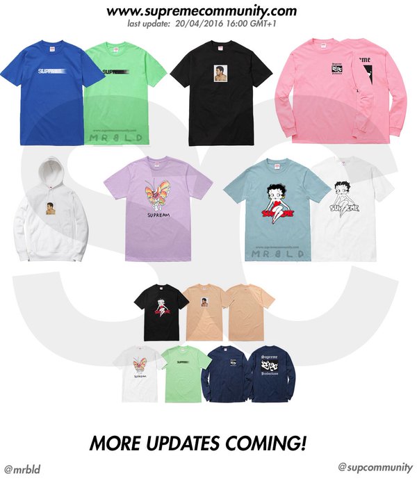 supreme ss16 tees