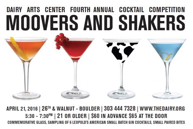 bastaboulder's tweet photo. Come support our team!  This THURS!  #thedairyartscenter @LeopoldBros #gin #cocktails #foodpairing #boulder https://t.co/Zum6Z0cZbT