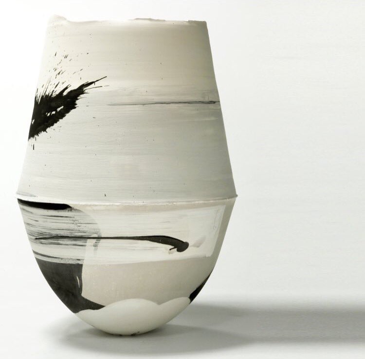 One of my Large Print Vessels (34 x34 x 56cm). I am currently working to increase the scale of these pieces further.