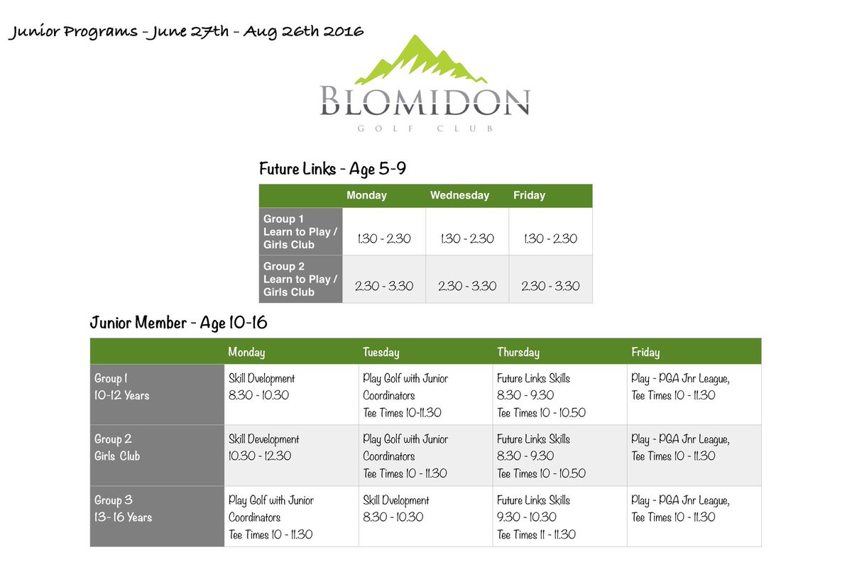 Registration for our Junior Programs is now open <a href="/BlomidonGolf/">Blomidon Golf Club</a> @TheGolfCanada <a href="/NLGolf/">GolfNL</a> #GrowTheGame