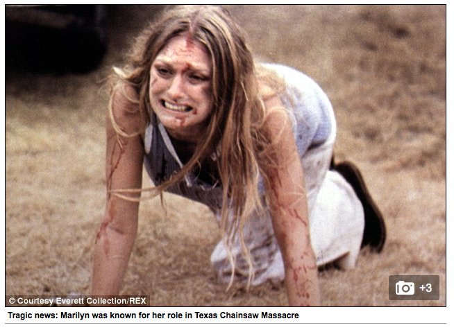Awkward. When your propaganda features a white woman being slaughtered... in Texas Chainsaw Massacre.