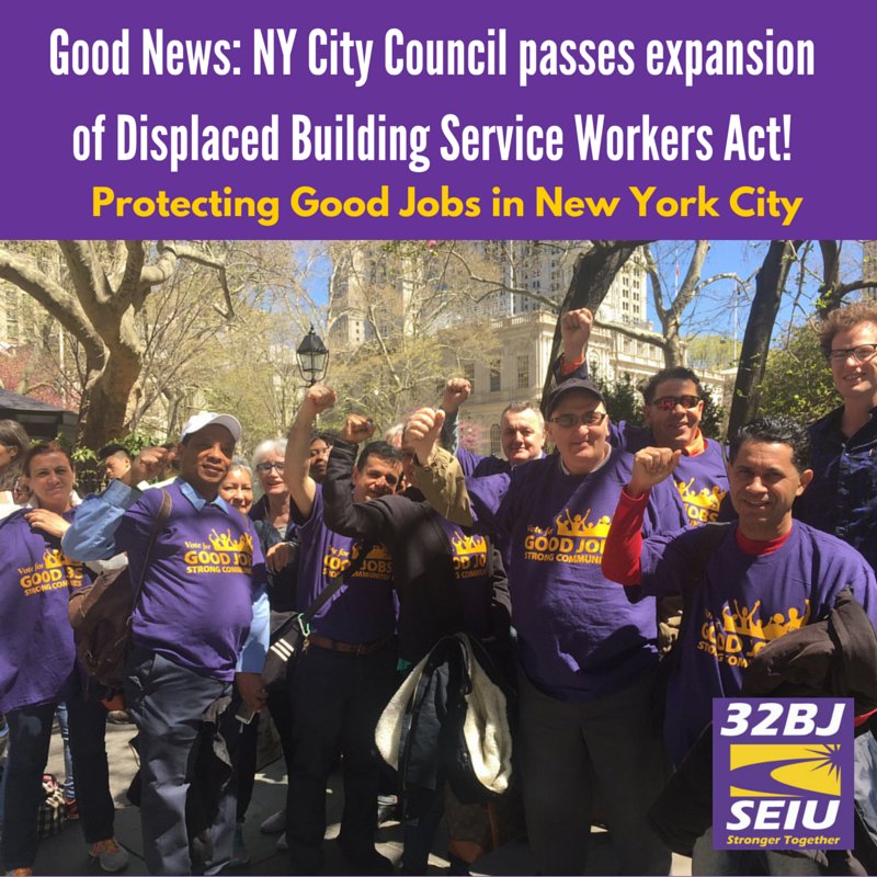 32BJSEIU's tweet image. .@NYCCouncil passes #DisplacedWorkers Act expansion to keep #goodjobs TY @RobertCornegyJr @IDaneekMiller @MMViverito
